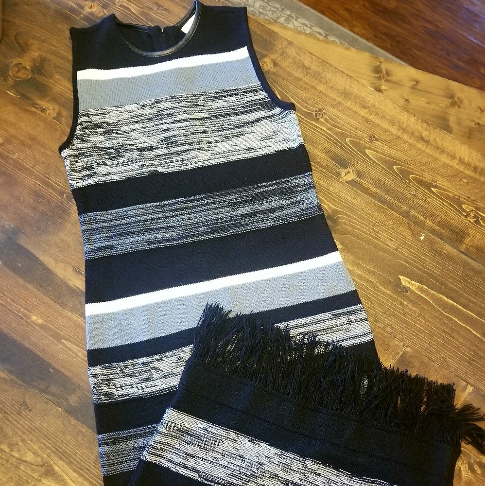 NY&Co sweater dress with fringe detail